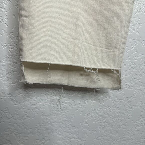New Frame Le High Straight Cascade Hem Off White Size 26 - Picture 6 of 16